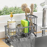Cisily Kitchen Sink Caddy Organzier with High Brush Holder, Sponge Holder for Sink, 304 Rustproof Stainless, Kitchen Countertop Soap Dispenser Organizer, Kitchen Decor and Accessories - Homesidy.com