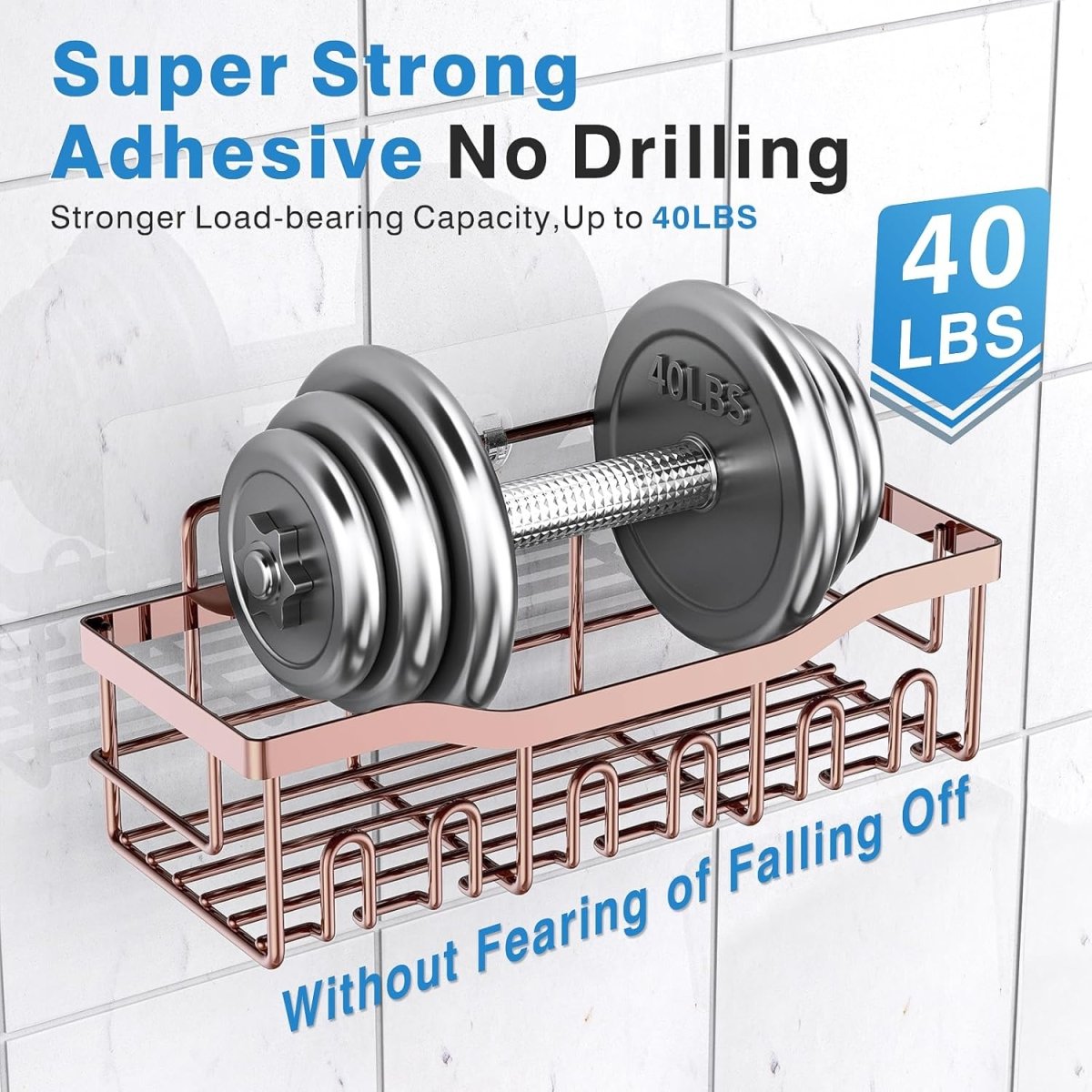 EUDELE Adhesive Shower Caddy, 5 Pack Rustproof Stainless Steel Bath Organizers With Large Capacity, No Drilling Shelves for Bathroom Storage &amp; Home Decor - Homesidy.com