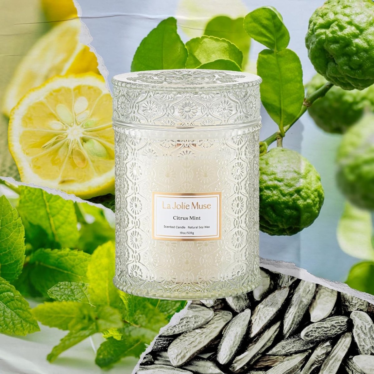 LA JOLIE MUSE Sahara Amber Candle – Bergamot, Clove &amp; Amber | 12 oz Large 2 - Wick Soy Wax Candle | 60 Hours Clean Burn | Gift - Ready for Hosts &amp; Gatherings | Elegant Home Décor - Homesidy.com
