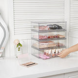 Vtopmart 12.1W Clear Stackable Storage Drawers,2 Pack Acrylic Plastic Organizers Bins for Makeup Palettes, Cosmetics, and Beauty Supplies,Ideal for Vanity, Bathroom,Cabinet,Desk Organization - Homesidy.com