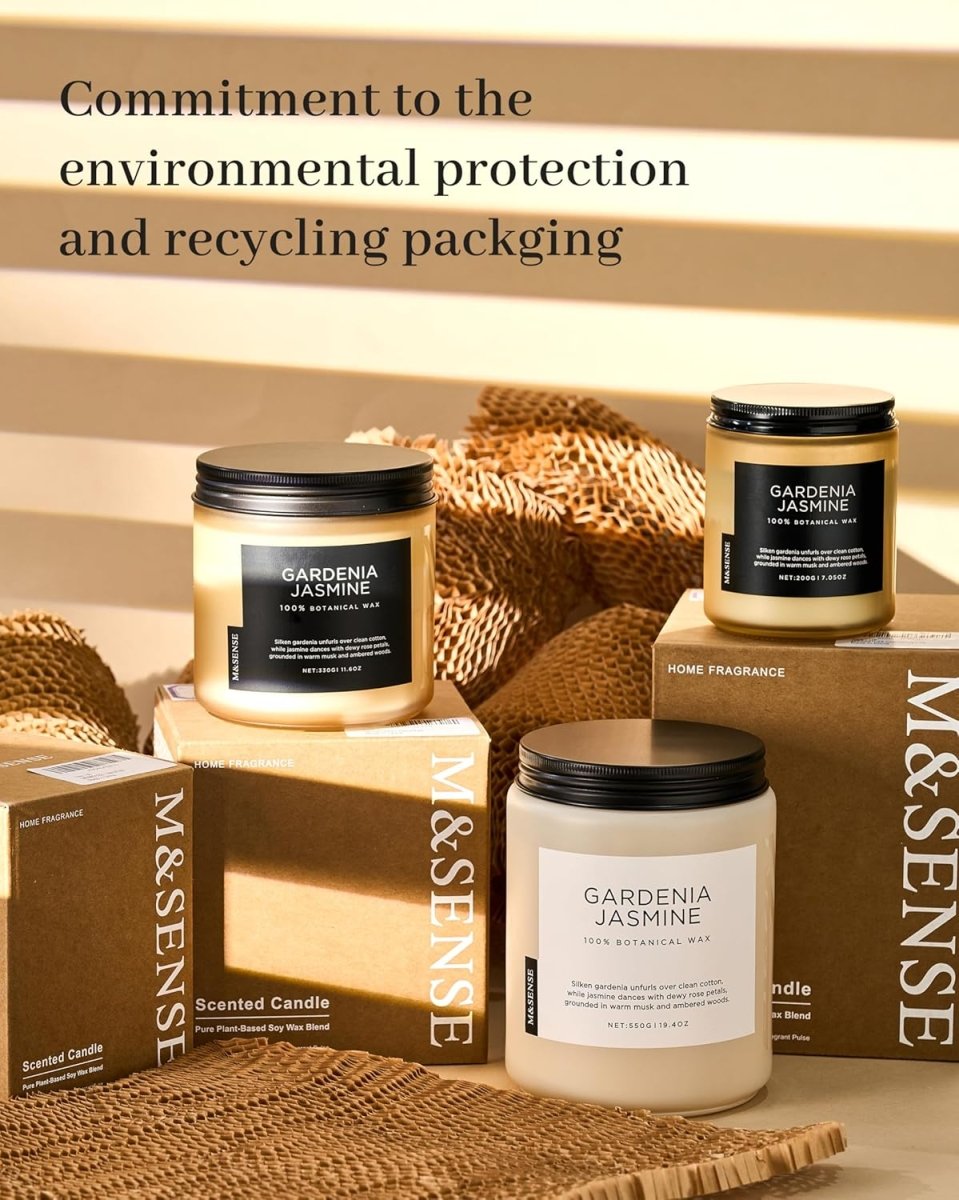 M&amp;SENSE Eucalyptus &amp; Mint Soy Candles for Home Scented, 11.6oz 70 Hour Burn Aromatherapy Candle Gift for Stress Relief, Meditation, Yoga, Relaxing SPA, Reusable Jar for Men and Women - Homesidy.com