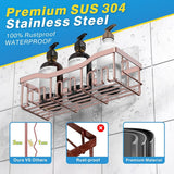 EUDELE Adhesive Shower Caddy, 5 Pack Rustproof Stainless Steel Bath Organizers With Large Capacity, No Drilling Shelves for Bathroom Storage &amp; Home Decor - Homesidy.com