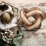 Yalikop 3 Link Wood Knot Decor - Hand Carved Coffee Table Decoration, Boho Chain Link Decor, Modern Shelf, Rustic Objects for Home Living Room Bedroom(White) - Homesidy.com