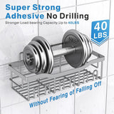 EUDELE 5 - Pack Rustproof Stainless Steel Shower Caddy Set– No Drill Adhesive Bathroom Organizer, Space - Saving Shower Shelves for Apartment Essentials, Bathroom/Kitchen Storage Home Decor - L Size - Homesidy.com