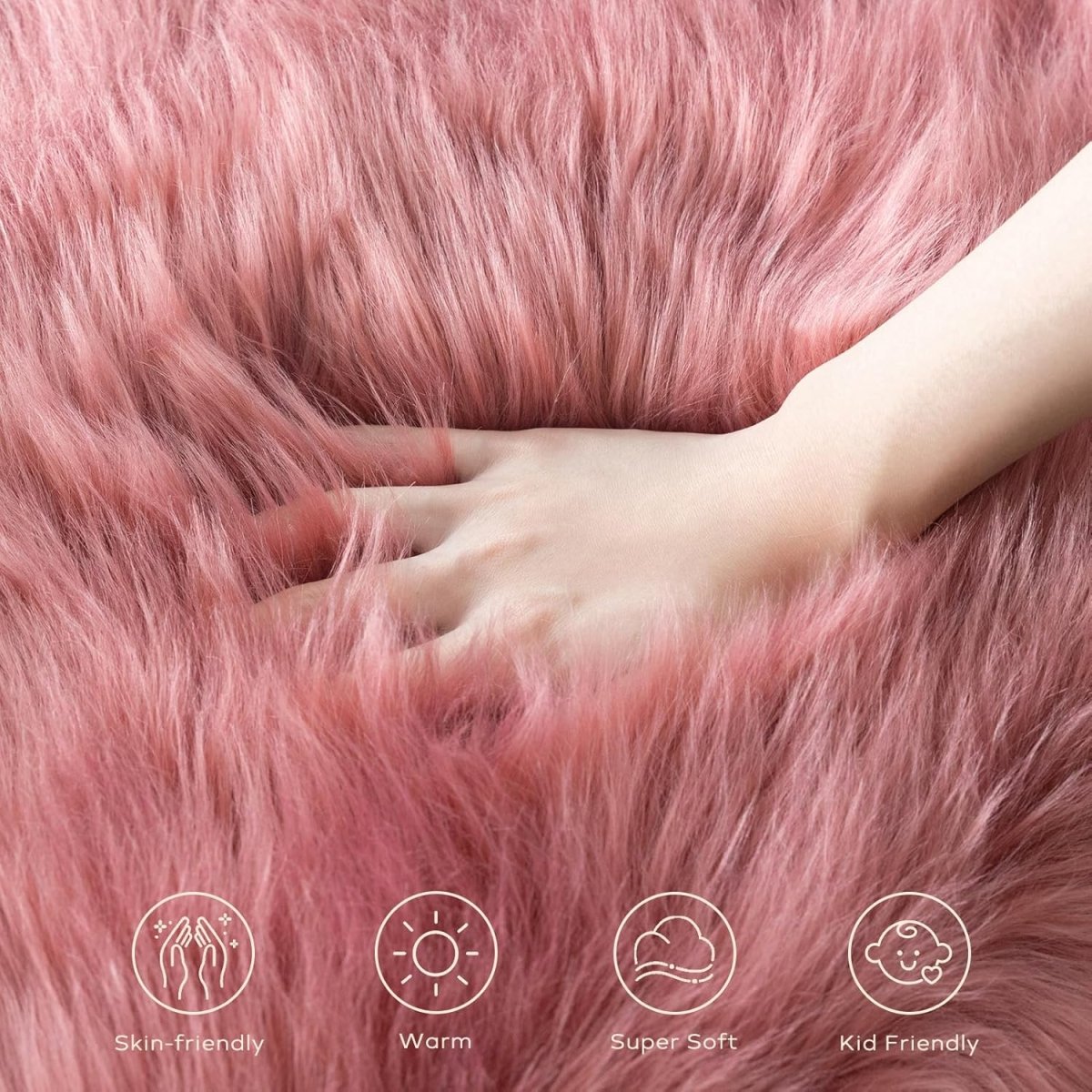 Ashler Faux Fur Rug, Fluffy White Small Sheepskin Rug, Ultra Soft 2x3 Ft Mat, Machine Washable Shag Mats, Nursery Throw for Bed, Living, Kids Room - Homesidy.com