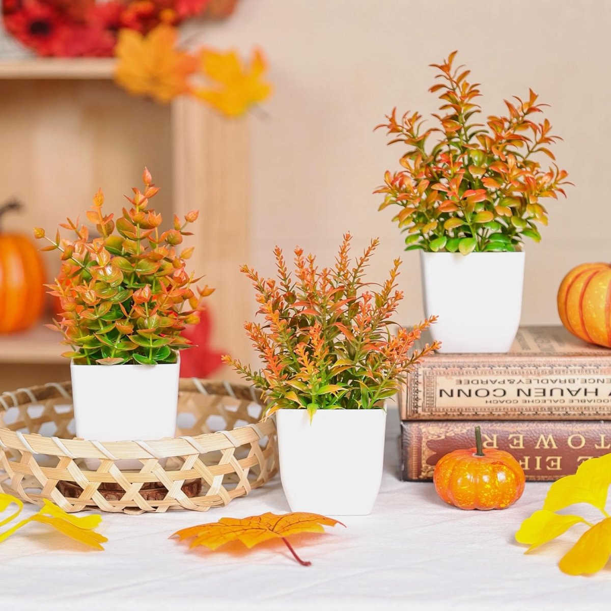 Der Rose 4 Pack Fake Plants Mini Artificial Greenery Potted Plants for Home Decor Indoor Office Table Room Farmhouse Bathroom Decor - Homesidy.com