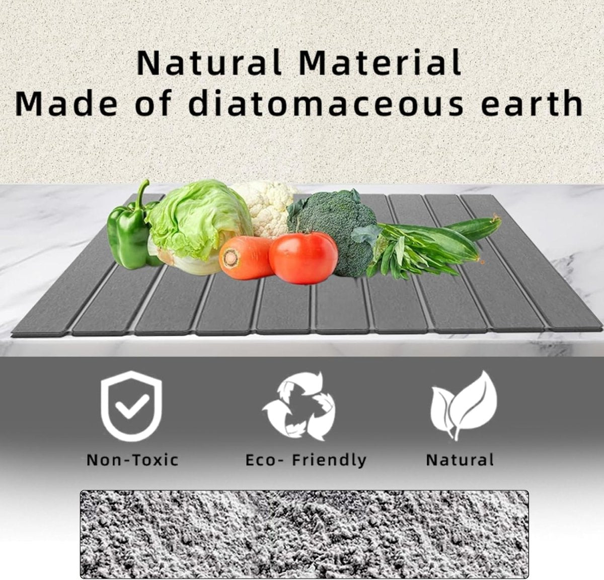 Stone Drying Mat for Kitchen Counter, Collapsible Dish Drying Mat, Fast Drying Diatomaceous Earth Dish Drying Mats, Water Absorbent Diatomite Kitchen Mat (white, medium) - Homesidy.com