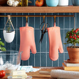 KITCHENAID Ribbed Soft Silicone Oven Mitt 2 - Pack Set, 7.5&34;x13&34;, Milkshake - Homesidy.com