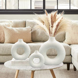 Ceramic Vases Set of 2,Modern Vases for Home Decor, White Boho Style for Living Room Kitchen Mantle Bedroom Dining Table Office Farmhouse Decorative Design - Homesidy.com