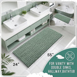 Yimobra Bathroom Rugs Non Slip Washable - Ultra Soft Absorbent Chenille Bath Mat, Quick Dry Shaggy Floor Carpet for Tub Shower, Gray Home Decor Accessories, 24x17 Inch - Homesidy.com