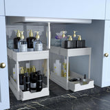 DEKAVA Under Sink Organizer 2 Pack, Bathroom Cabinet Organizer, 2 Tier Sliding Cabinet Basket Organizer Drawer, Multi - Purpose Bath Collection Baskets for Bathroom (Black) - Homesidy.com