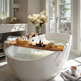 VaeFae Teak Bathtub Tray, Wooden Bath Caddy for Bathtub, Bath Tub Wood Table for Tub - Homesidy.com