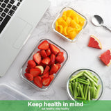 HOMBERKING 24pc Borosilicate Glass Food Storage Containers with Lids, Glass Meal Prep Containers with Leak Proof Snap Lock Lids, Airtight Bento Lunch Boxes, Kitchen Storage (12 lids &amp; 12 Containers) - Homesidy.com