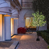 LKGOOD Artificial Lighted Olive Tree 6FT Tall Faux Silk Light Up Plant Trees(with Switch Button) for Home Office Decor Indoor with 300 Warm White Fairy Lights and Lifelike Leaves - Homesidy.com