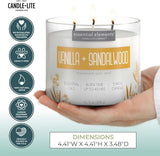 Candle - lite Essential Elements Scented Candles, Eucalyptus &amp; Mint Leaf, 14.75 oz Jar, Proudly Poured in The USA, Aromatherapy, 3 - Wick with 45 Hours Burn Time, Perfect for Creating a Relaxing Ambiance - Homesidy.com