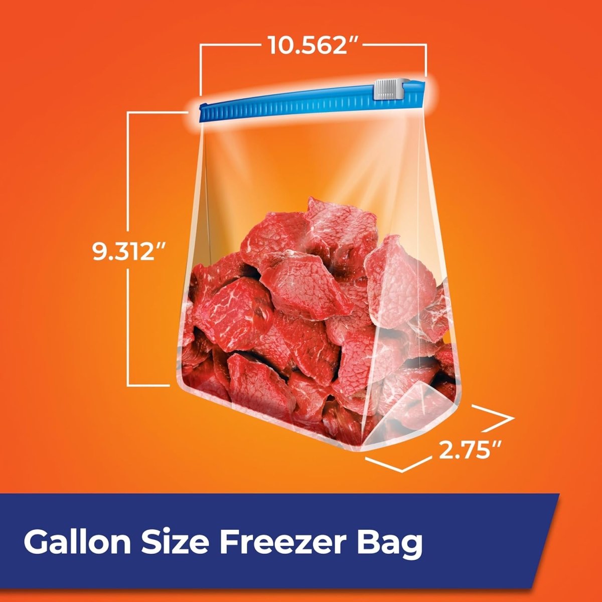 Hefty Slider Freezer Kitchen Storage Bags, Gallon Size, 56 Count - Homesidy.com
