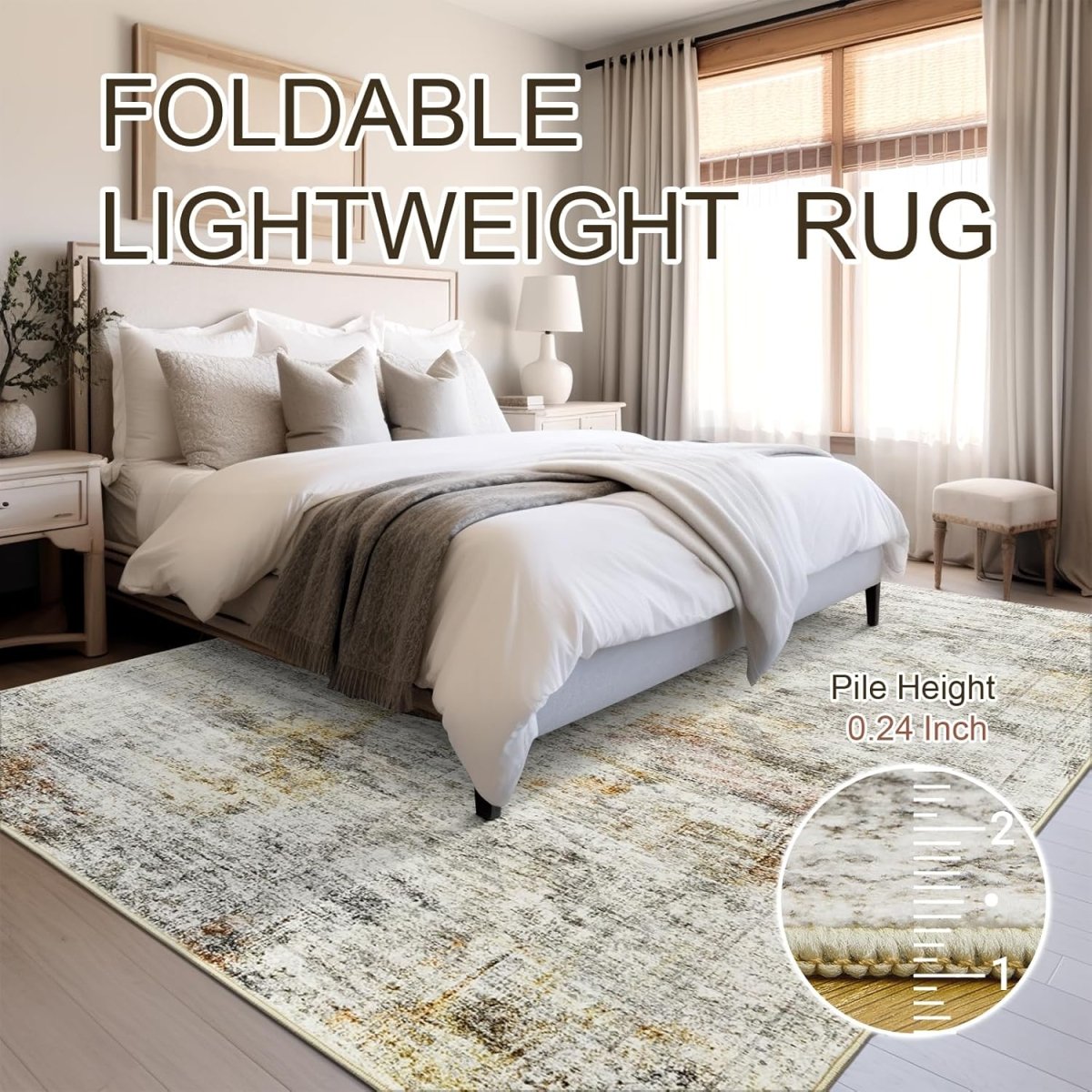 Soalmost Washable Area Rug 8x10, Large Soft Rugs for Living Room Vintage Beige Carpet 8x10 Area Rugs for Bedroom Dining Room Non - Slip Stain Resistant Under Table Rug - Homesidy.com