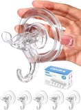 Antimbee 3 Pack Suction Cup Hooks, Clear Suction Cup Hanger, Removable Small Suction Cups for Shower, Bathroom, Glass, Door, Windows, Kitchen - Max Hanging up to 11 lbs on Smooth Surface - Homesidy.com