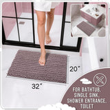 Yimobra Bathroom Rugs Non Slip Washable - Ultra Soft Absorbent Chenille Bath Mat, Quick Dry Shaggy Floor Carpet for Tub Shower, Gray Home Decor Accessories, 24x17 Inch - Homesidy.com