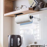 DEKAVA Paper Towel Holder Under Cabinet Wall Mount for Kitchen Towel, Self - Adhesive Bar, Rack, SUS304 Stainless Steel 13 inch (BlackA, 1) - Homesidy.com