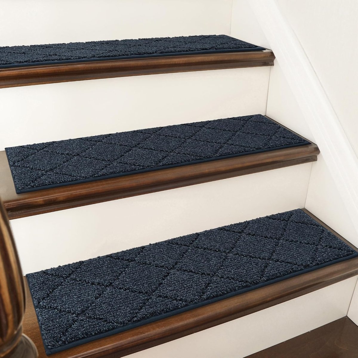 COSY HOMEER Edging Stair Treads Non - Slip Carpet Mat 28inX9in Indoor Stair Runners for Wooden Steps, Edging Stair Rugs for Kids and Dogs, 100% Polyester TPE Backing (15pc, Beige) - Homesidy.com