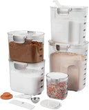 ProKeeper 9 - Piece Airtight Food Storage Container Set – Clear Plastic Flour and Sugar Canister Set with Magnetic Accessories for Kitchen Organization (Grey, 9 - Piece) - Homesidy.com