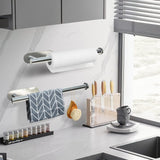 DEKAVA Paper Towel Holder Under Cabinet Wall Mount for Kitchen Towel, Self - Adhesive Bar, Rack, SUS304 Stainless Steel 13 inch (BlackA, 1) - Homesidy.com