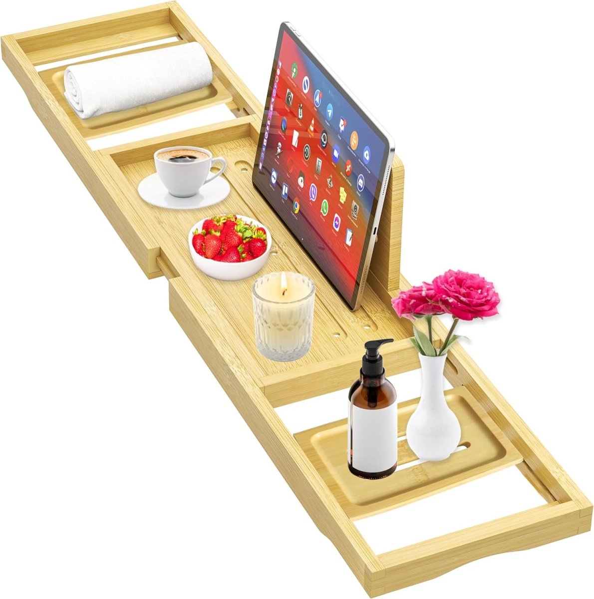 Banlilu Bathtub Tray - Bath Tray Expandable - Bath Tub Tray Table for Bathtub, Ajustable Size, Fits Most Tubs - Homesidy.com