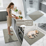 Yimobra Bathroom Rugs Non Slip Washable - Ultra Soft Absorbent Chenille Bath Mat, Quick Dry Shaggy Floor Carpet for Tub Shower, Gray Home Decor Accessories, 24x17 Inch - Homesidy.com