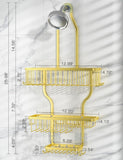 YASONIC Shower Caddy Hanging - Never Rust Shower Organizer - Aluminum Over The Head Caddy with 10 Hooks for Razor/Sponge - Rack with Soap Basket - Silver - Homesidy.com