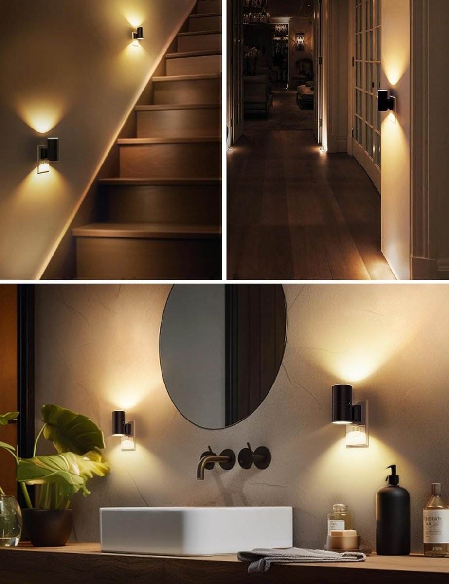 L LOHAS LED Night Light Plug in, Modern Night Lights Plug into Wall, Dusk to Dawn Sensor, Soft White 3000K, 0 - 100LM Adjustable Brightness, Dimmable Night Lights for Hallway Bedroom Stairway, 2 Pack - Homesidy.com