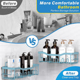EUDELE Adhesive Shower Caddy, 5 Pack Rustproof Stainless Steel Bath Organizers With Large Capacity, No Drilling Shelves for Bathroom Storage &amp; Home Decor - Homesidy.com
