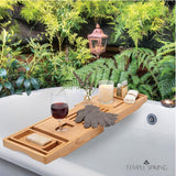 Temple Spring Wooden Bathtub Tray, Bamboo Bathroom Accessories, Bath Tray for Tub, at Home Spa Essentials, Board for Tub Table, Bath Caddy for Bathtub Accessories &amp; Bathroom Essentials – Natural - Homesidy.com