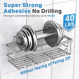 EUDELE Adhesive Shower Caddy, 5 Pack Rustproof Stainless Steel Bath Organizers With Large Capacity, No Drilling Shelves for Bathroom Storage &amp; Home Decor - Homesidy.com