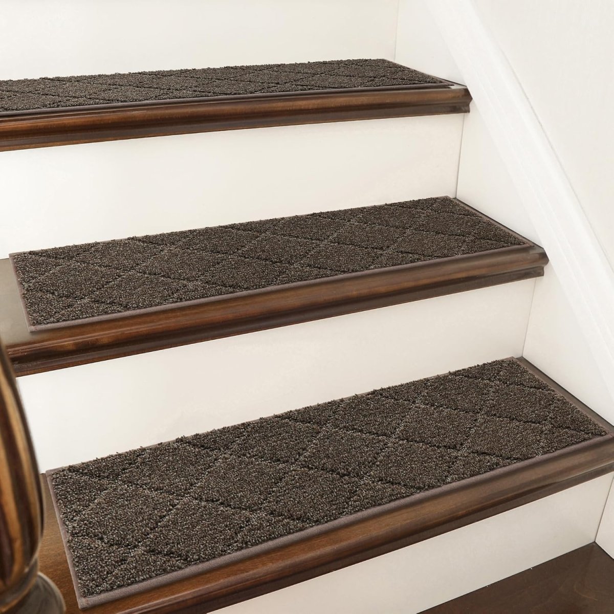 COSY HOMEER Edging Stair Treads Non - Slip Carpet Mat 28inX9in Indoor Stair Runners for Wooden Steps, Edging Stair Rugs for Kids and Dogs, 100% Polyester TPE Backing (15pc, Beige) - Homesidy.com