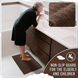 Yimobra Bathroom Rugs Non Slip Washable - Ultra Soft Absorbent Chenille Bath Mat, Quick Dry Shaggy Floor Carpet for Tub Shower, Gray Home Decor Accessories, 24x17 Inch - Homesidy.com