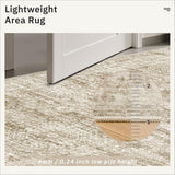 Soalmost Washable Area Rug 8x10, Large Soft Rugs for Living Room Vintage Beige Carpet 8x10 Area Rugs for Bedroom Dining Room Non - Slip Stain Resistant Under Table Rug - Homesidy.com
