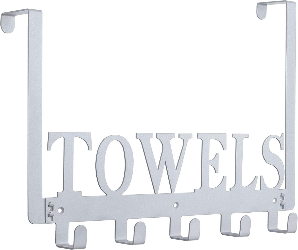 Kuhome Over The Door Hooks, Towel Holder for Bathroom, Door Mount Towel Rack Towel Hooks for Bedroom Beach Towels Bathrobe Wall Mount Hang on The Door Cabinet Cupboard Metal Sandblasted (Black) - Homesidy.com