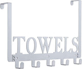 Kuhome Over The Door Hooks, Towel Holder for Bathroom, Door Mount Towel Rack Towel Hooks for Bedroom Beach Towels Bathrobe Wall Mount Hang on The Door Cabinet Cupboard Metal Sandblasted (Black) - Homesidy.com