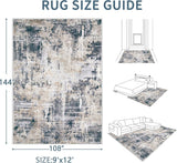 Area Rugs 6x9 Living Room: Washable Rug Modern Abstract Large Rug Soft Non Slip Neutral Rugs Stain Resistant Indoor Carpet for Bedroom Kitchen Dining Room Table Nursery Home Office Rugs(Beige,6x9) - Homesidy.com