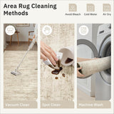Soalmost Washable Area Rug 8x10, Large Soft Rugs for Living Room Vintage Beige Carpet 8x10 Area Rugs for Bedroom Dining Room Non - Slip Stain Resistant Under Table Rug - Homesidy.com