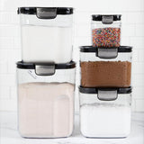 ProKeeper 9 - Piece Airtight Food Storage Container Set – Clear Plastic Flour and Sugar Canister Set with Magnetic Accessories for Kitchen Organization (Grey, 9 - Piece) - Homesidy.com