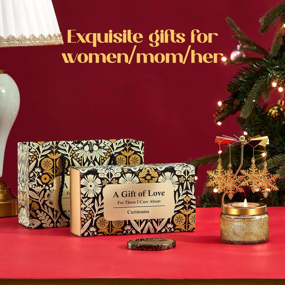 Christmas Gifts for Women, Unique Birthday Gifts for Women, Lavender Butterfly Rotating Scented Candles for Home Fragrance, Mom Birthday Gift from Daughter Son, Xmas Candle Gift for Sister Grandma - Homesidy.com