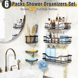 OMAIRA 3 - Pack Shower Caddy with Soap Holder, Adhesive Rustproof No - drill Strudy Loading Inside Shower Organizer Shelves Rack Storage Bathroom Organization for Smooth Wall Glass Tile, Black (Large) - Homesidy.com