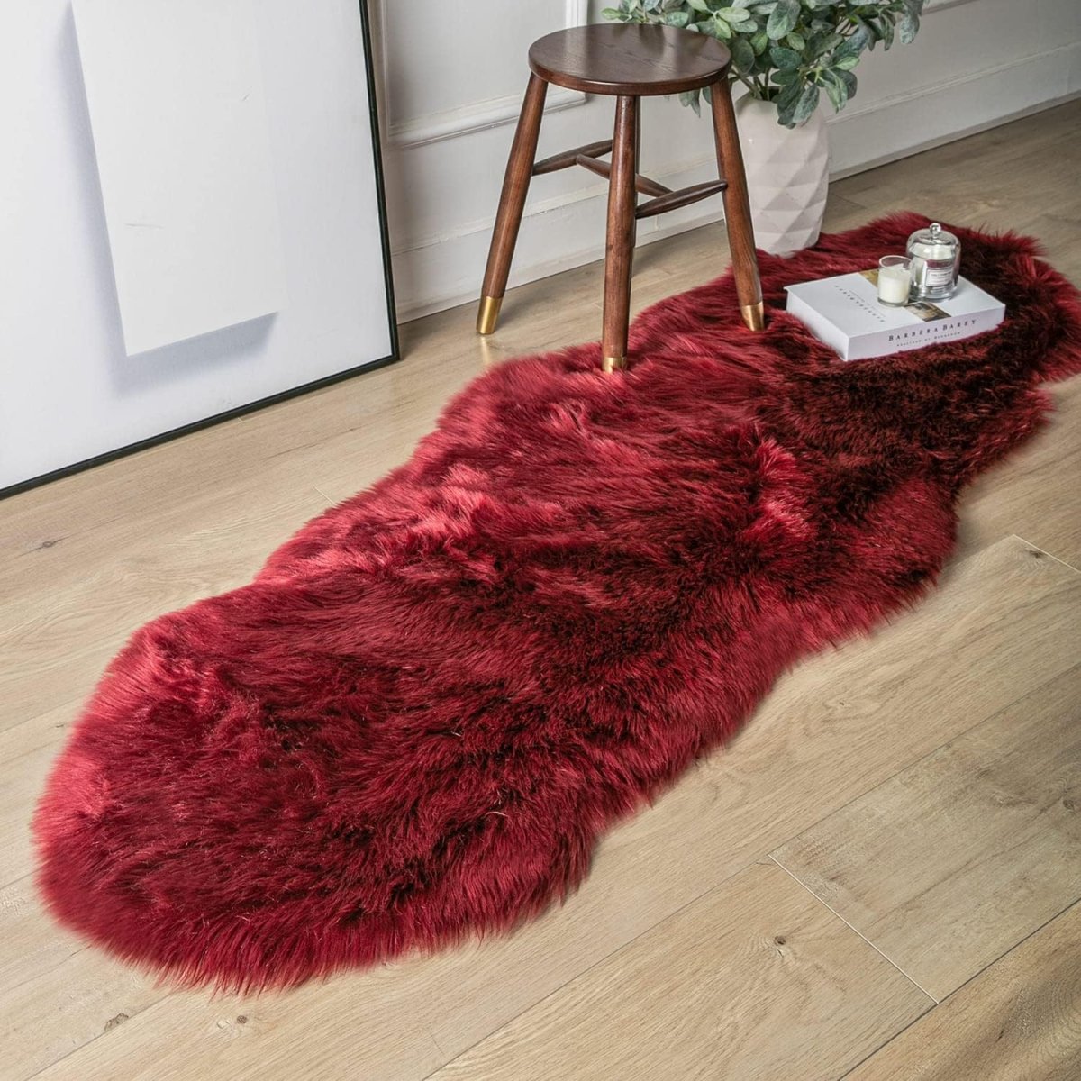 Ashler Faux Fur Rug, Fluffy White Small Sheepskin Rug, Ultra Soft 2x3 Ft Mat, Machine Washable Shag Mats, Nursery Throw for Bed, Living, Kids Room - Homesidy.com