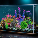 Ameliade Aquarium Artificial Plastic Plants Decorations and Rock Cave Decor Set Goldfish Betta Fish Tank Accessories Small Large Fish Bowl Ornaments - Homesidy.com