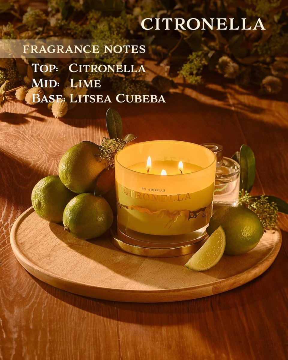 1771 Aromas Vanilla Scented Candles - 100% Natural Soy Wax - Large 3 Wick Jar Candle - Up to 50 Hours Burning Time - Candles for Home - Gift - Ready Candle for Men &amp; Women - Aromatherapy Candles - Homesidy.com