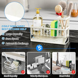Cisily Kitchen Sink Caddy Organzier with High Brush Holder, Sponge Holder for Sink, 304 Rustproof Stainless, Kitchen Countertop Soap Dispenser Organizer, Kitchen Decor and Accessories - Homesidy.com