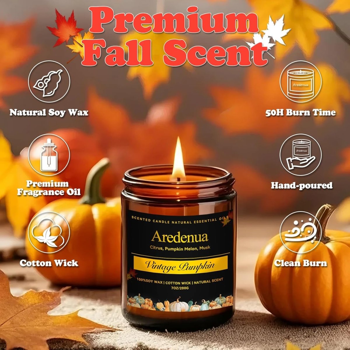 Christmas Candles - Christmas Spice Candle | 7 oz Soy Candles with Warm Cinnamon, Clove &amp; Nutmeg Aroma | Holiday Scented Candle, Cozy Winter Candle Gift for Men &amp; Women - Homesidy.com