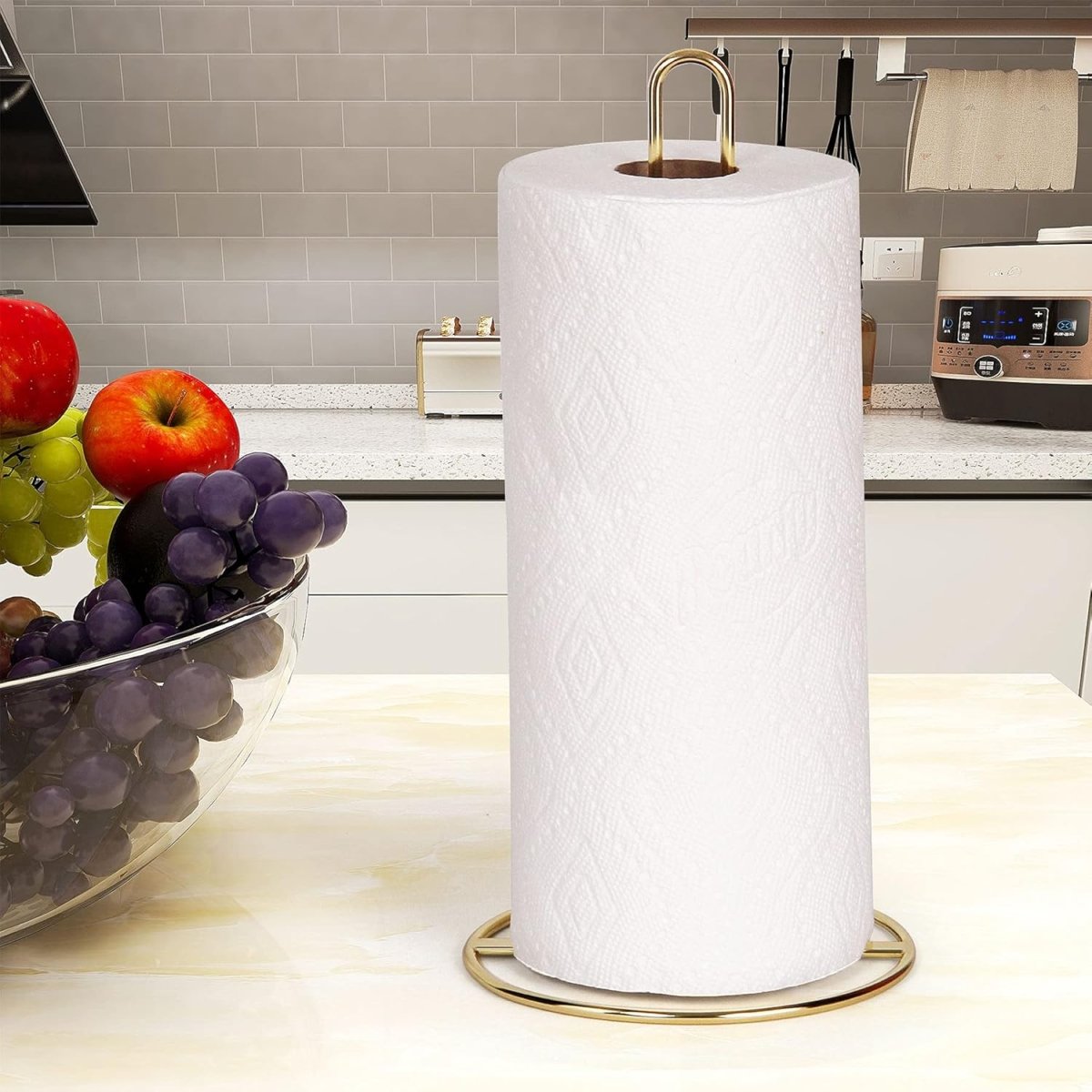 Paper Towel Holder Countertop, OBODING, Kitchen Paper Towel Stand Holder for Kitchen Organization and Storage, Paper Towel Holders for Standard and Large Size Rolls (Black) - Homesidy.com